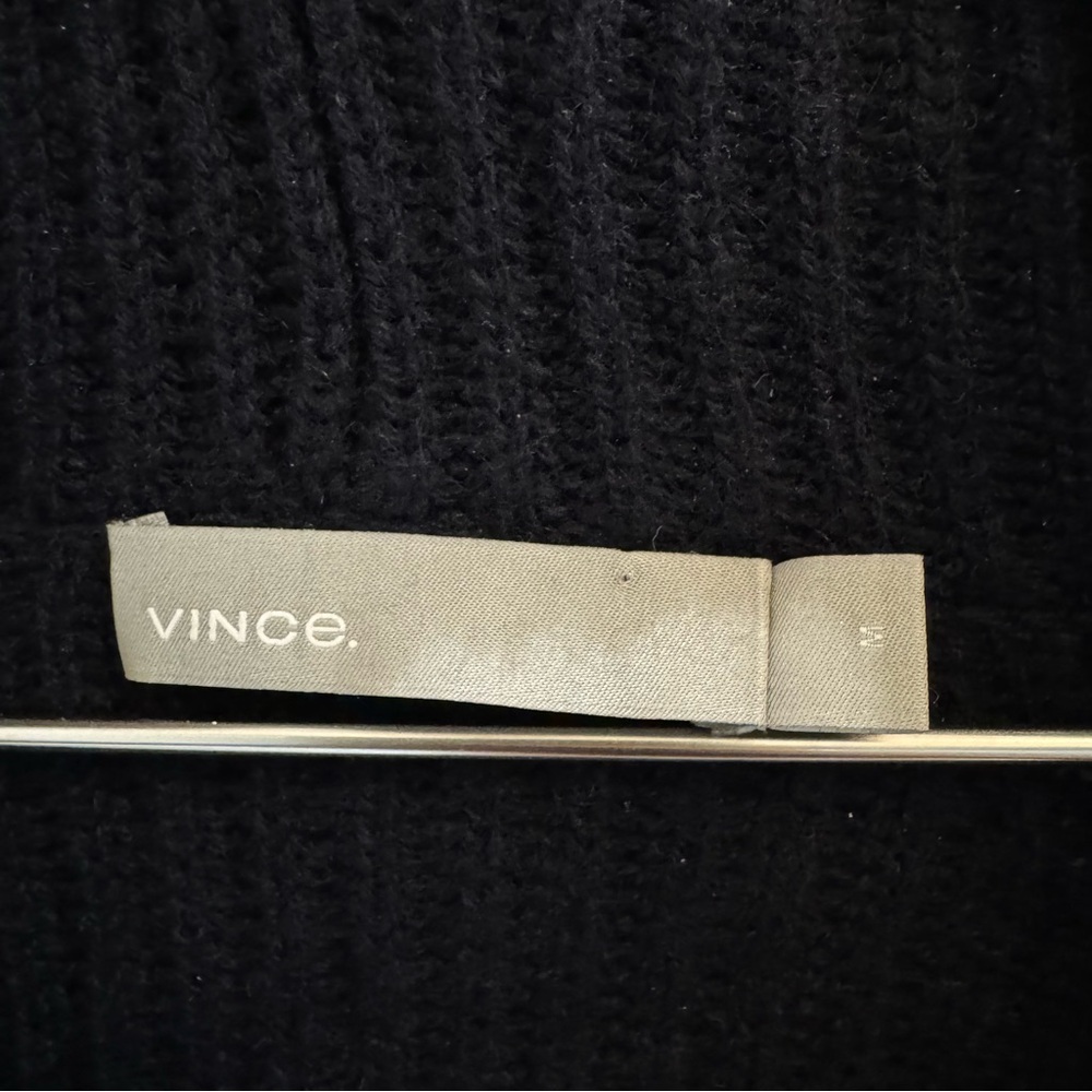 Vince Black Ribbed Open-Front Sweater - Picture 5 of 6
